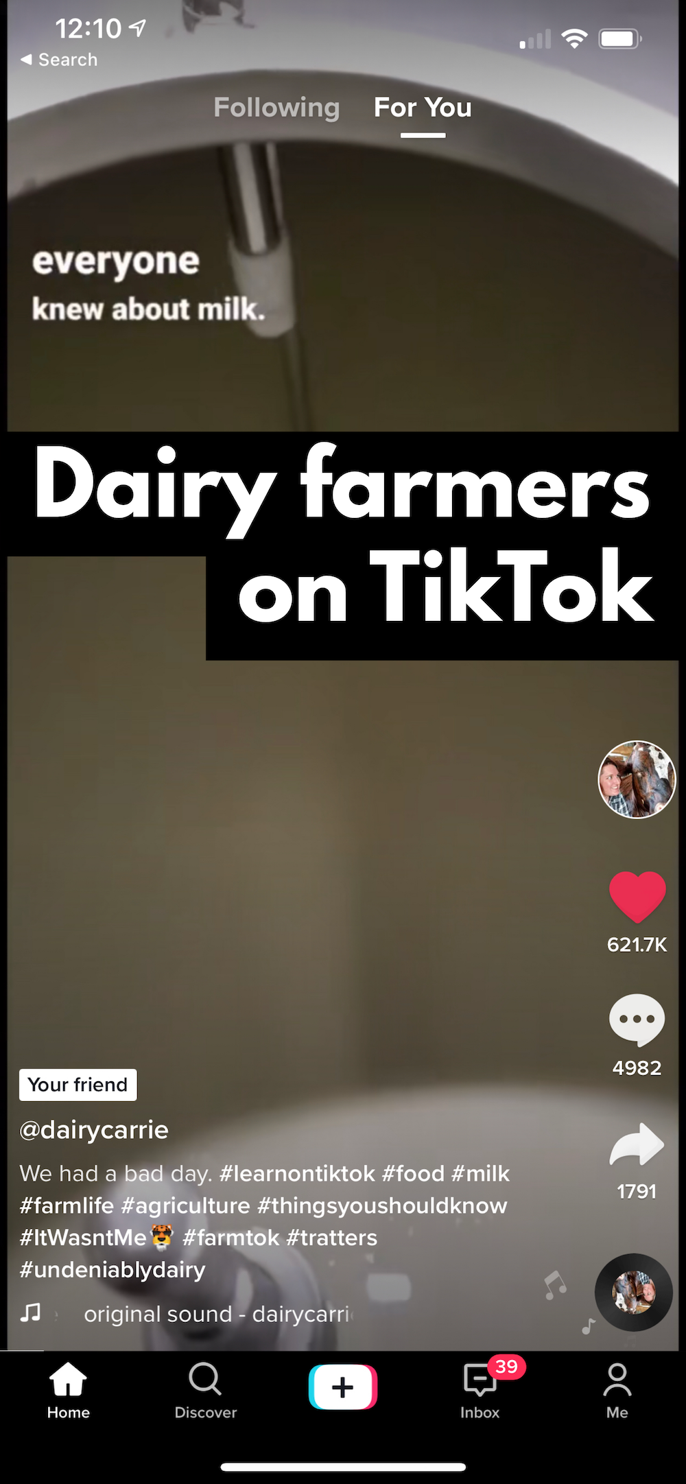 Dairy Farmers on TikTok in 2021 Don Schindler